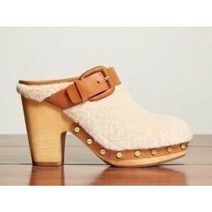 Nearly NEW Veronica Beard Dacey Shearling Mule Clogs, Sz 8.5, $495
